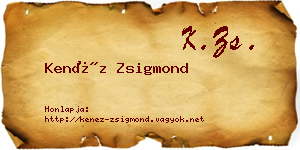 Kenéz Zsigmond névjegykártya