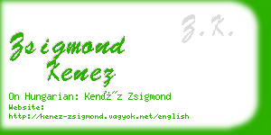 zsigmond kenez business card
